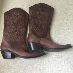Brown leather Cowboy boots